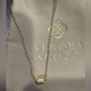 Kendra Scott Gold Necklace with Cream Stone